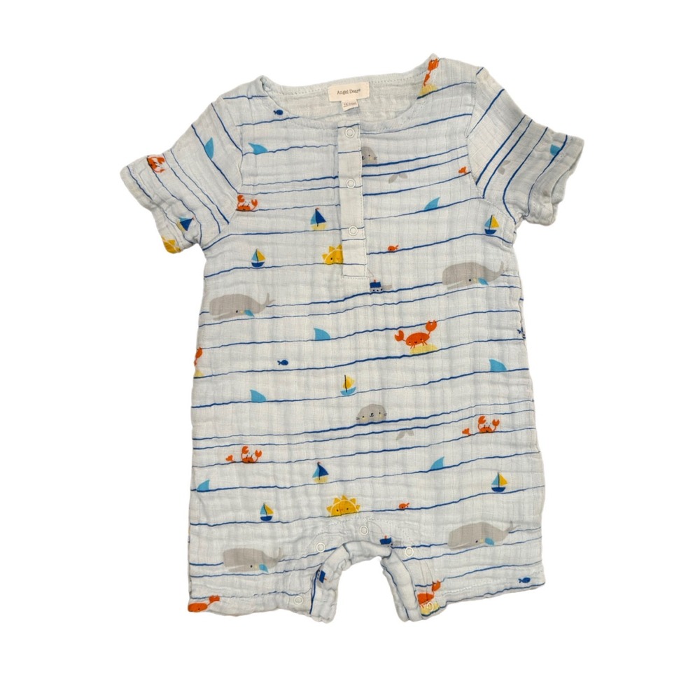 Angel Dear Infant Toddler Boys Romper Muslin Nautical Beach Cotton Sea